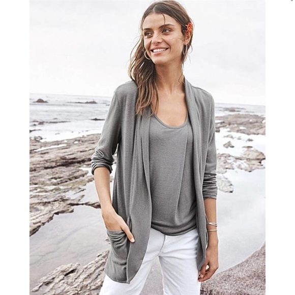 Garnet Hill Linen & Modal Pocket Detail in Blush/Peach Size XL - Picture 3 of 13